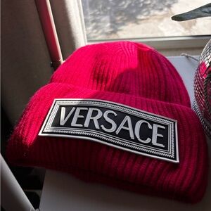 Pink Versace beanie